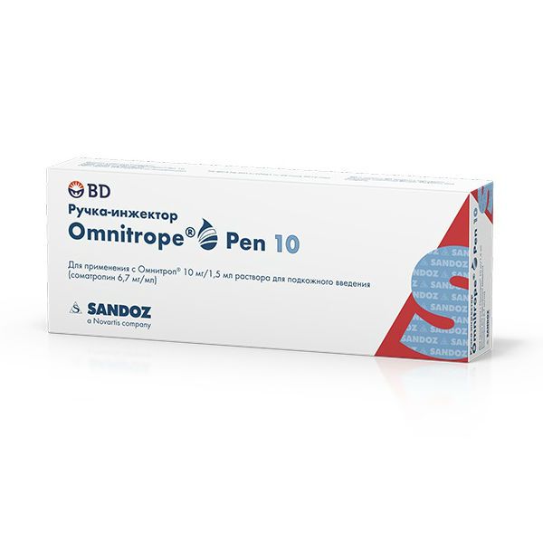 Омнитроп пен 10 ручка-инжектор д/введ. лекарственного препарата омнитроп (соматропин)