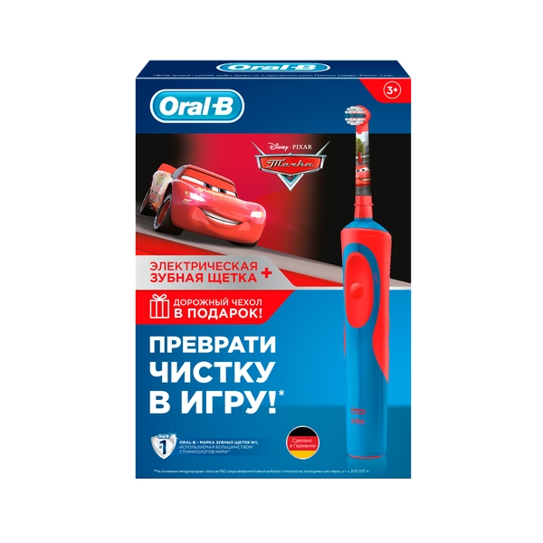 Орал-би щетка зубная электрическая cars d12.513k тип 3709 с зарядным устройством тип 3757 + дорожный чехол