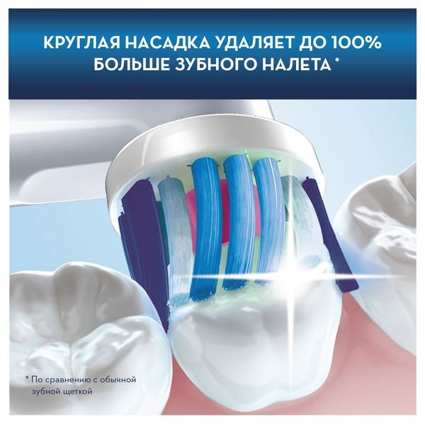 Орал-би щетка зубная электрическая vitality d100.413.1 pro 3d white тип 3710 с заряд.устр. тип 3757 розовая