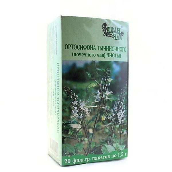 Ортосифона тычиночного (почечного чая) листья сырье изм. фильтр-пакет 1,5г №20