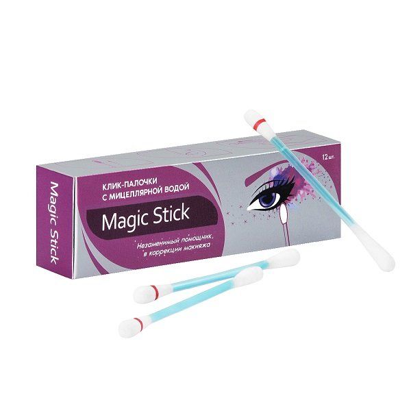 Палочки ватные Вода мицеллярная для коррекции макияжа в упаковке Magic Stick 12шт