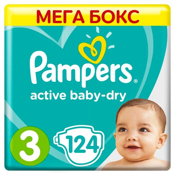 Pampers (Памперс) New Baby Dry Подгузники детские одноразовые 6-10кг 124 шт.