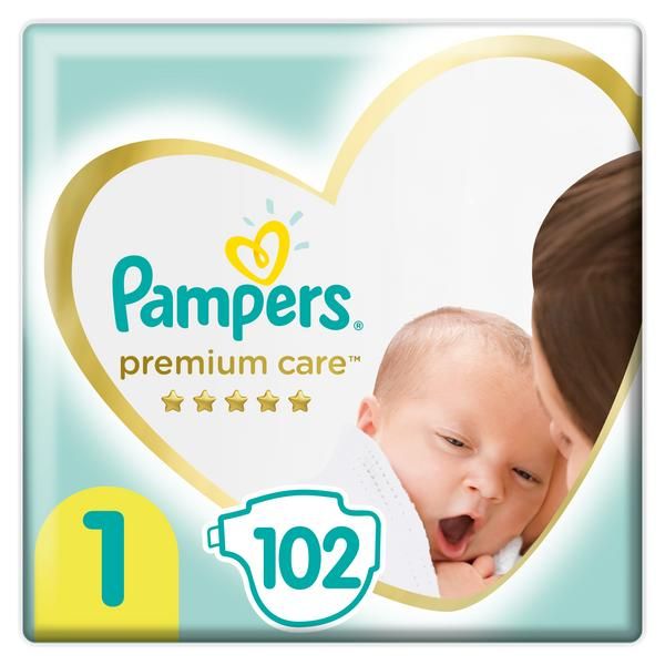Pampers (Памперс) Premium Care Подгузники детские одноразовые для мальчиков и девочек 2-5кг 102 шт.