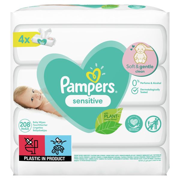 Pampers (Памперс) Салфетки влажные детские Sensitive 208 шт.