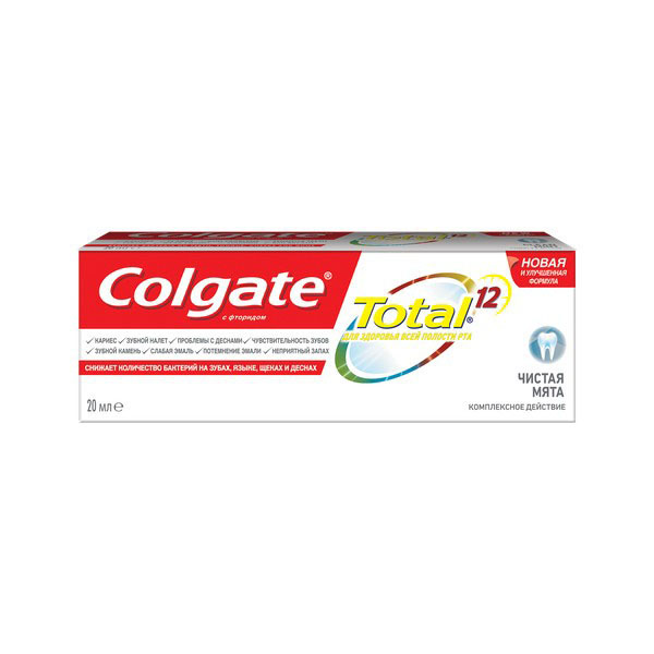 Паста Colgate (Колгейт) зубная Total 12 Чистая мята 20 мл