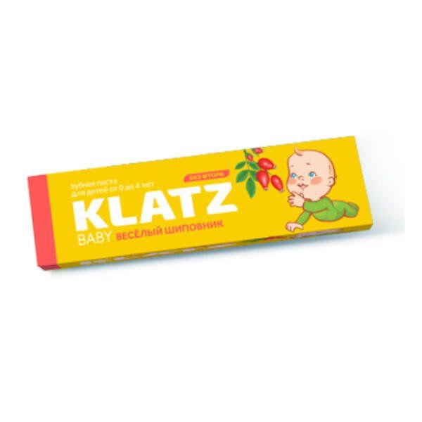 Паста зубная для детей Веселый шиповник без фтора Klatz baby 48 мл