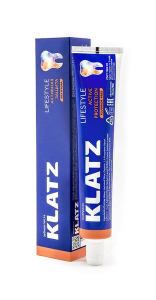 Паста зубная Lifestyle Активная защита без фтора Klatz 75 мл