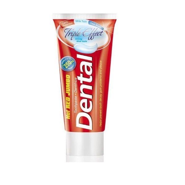 Паста зубная Тройной эффект Dental Hot Red Jumbo Rubella Beauty 250мл