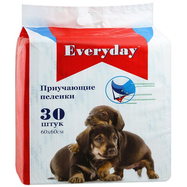 Пеленки для животных впитывающие гелевые Everyday 60х60см 30шт