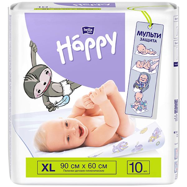 Пеленки гигиенические для детей Bella Baby Happy 90 х 60 10 шт.