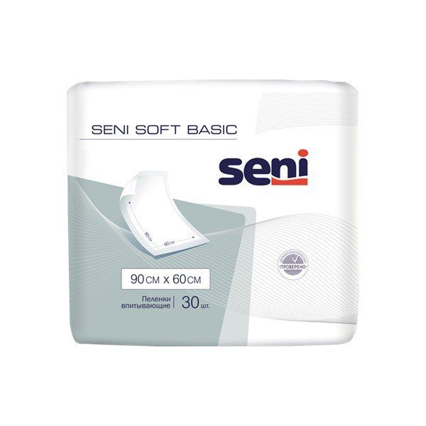 Пеленки (простыни) впитывающие одноразовые Seni Soft Basic 90 x 60 см 30 шт.