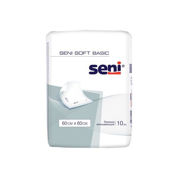Пеленки впитывающие одноразовые Soft Basic Seni/Сени 60x60см 10шт
