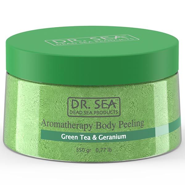 Пилинг для тела ароматический с экстрактом зеленого чая и маслом герани Dr.Sea/ДокторСи банка 350г