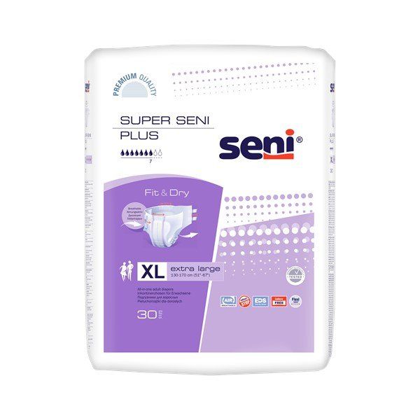 Подгузники д/взрослых средней/тяжёлой степени недержания дышащие Super Seni Plus Fit and Dry XL 30шт