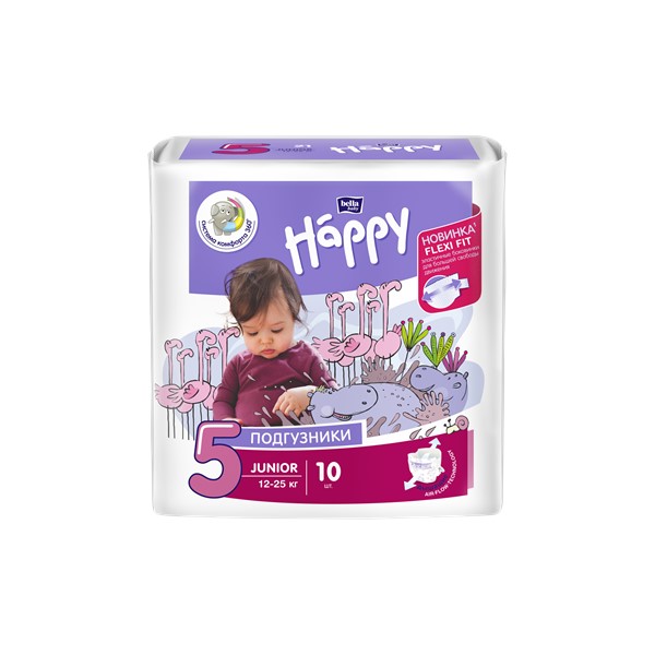 Подгузники гигиенические для детей Junior 12-25 кг Bella/Белла Baby Happy 10 шт