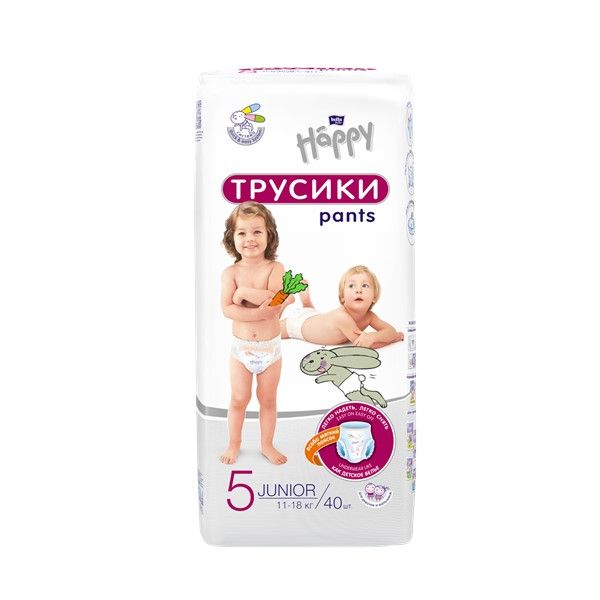 Подгузники-трусики гигиенические для детей универсальные Junior Bella/Белла Baby Happy 40 шт