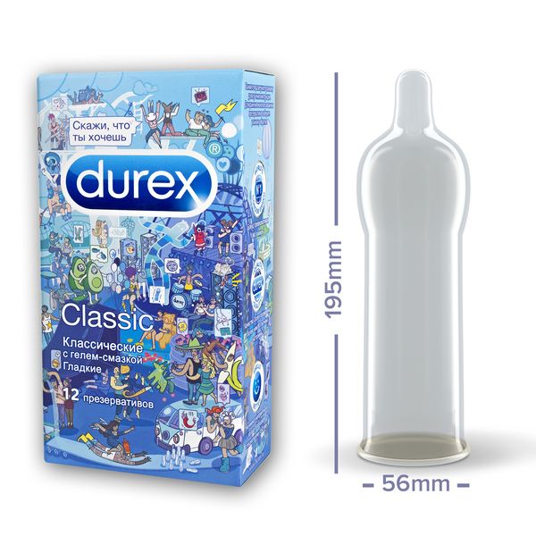 Презервативы Durex (Дюрекс) Classic гладкие 12 шт. doodle