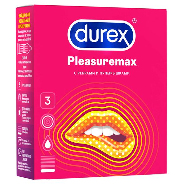 Презервативы дюрекс pleasuremax n3 ребристая и точечная структ
