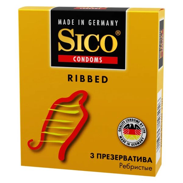 Презервативы Sico (Сико) Ribbed ребристые 3 шт.