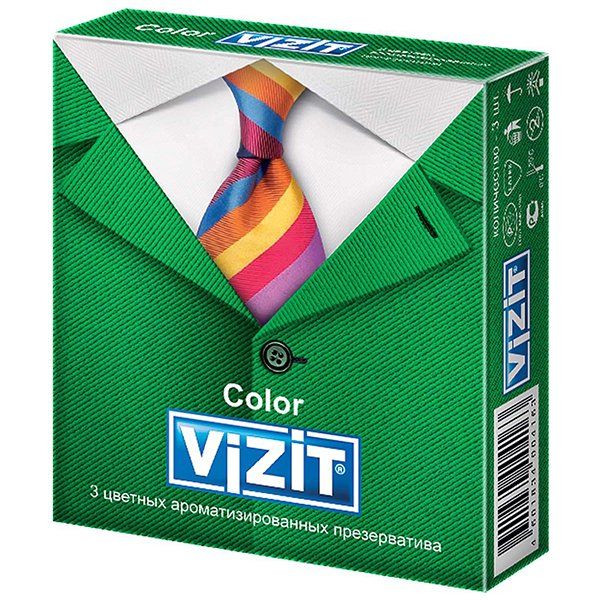 Презервативы цветные ароматизированные Vizit/Визит 3 шт
