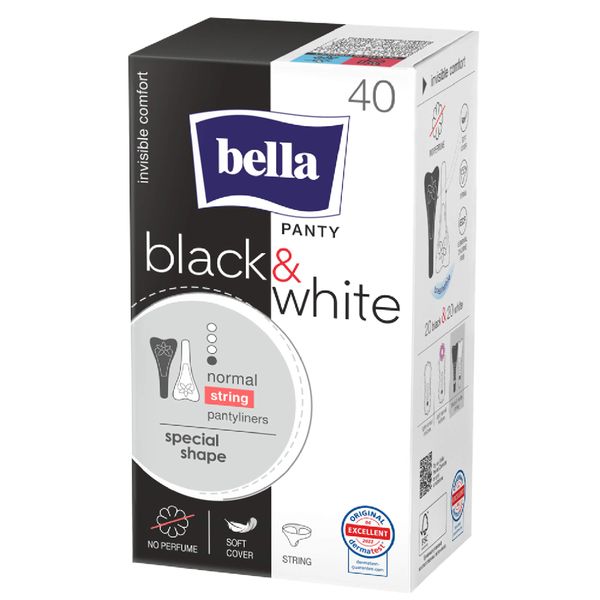 Прокладки женские гигиенические ежедневные Bella Panty Slim Black&White супертонкие 40 шт.