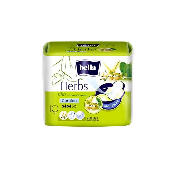Прокладки женские гигиенические впитывающие Bella Herbs tilia Comfort 10 шт.