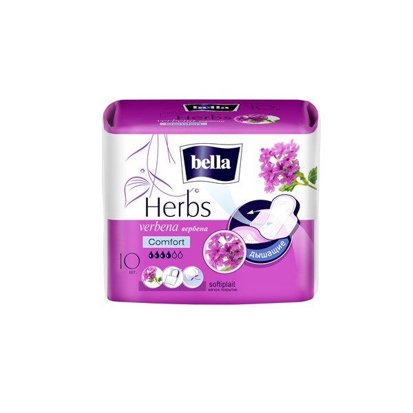 Прокладки женские гигиенические впитывающие Bella Herbs verbena Comfort 10 шт.