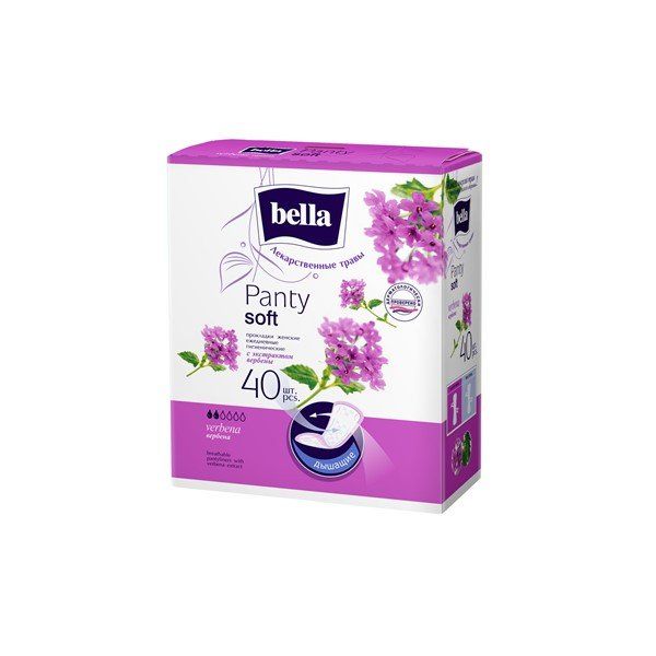 Прокладки женские Panty soft verbena с экстрактом вербены ежедневные Bella/Белла 40 шт