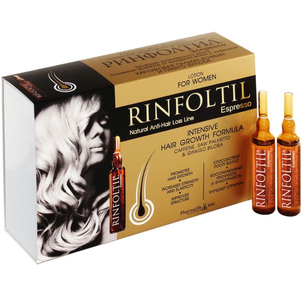 Ринфолтил усиленная формула ампулы с кофеином д/женщин 10мл n10 (от выпадения волос)