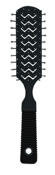 Щетка для волос (редкая) Прямоугольная с резиновой ручкой Inter-Vion