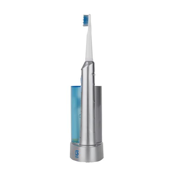Щетка зубная электрическая звуковая cs medica cs-233-uv с зарядным устройством и ультрафиолетовым дезинфектором, с 4 насадками