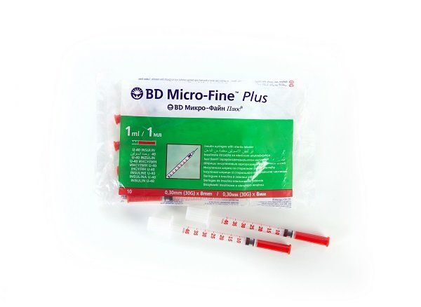 Шприц bd инсулин микро-файн+ 1мл n10 (u40 30g 0,3х8)