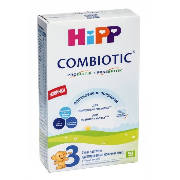Смесь молочная сухая частично адаптированная для детей с 10 до 24 мес. HiPP/Хипп 3 Combiotic 300г