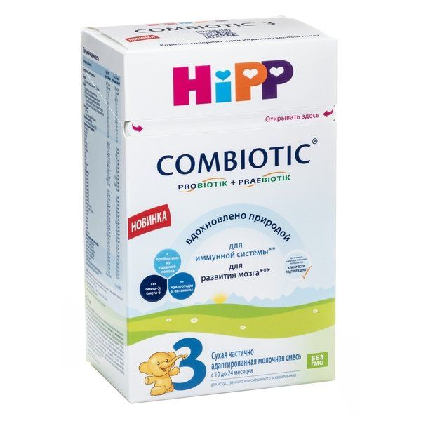 Смесь молочная сухая частично адаптированная для детей с 10 до 24 мес. HiPP/Хипп 3 Combiotic 600г