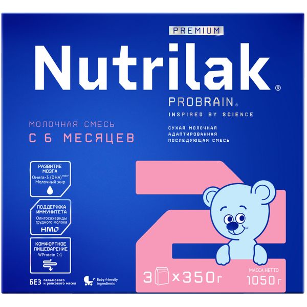 Смесь сухая молочная последующая для детей с 6 мес. Premium 2 Nutrilak/Нутрилак 1050г