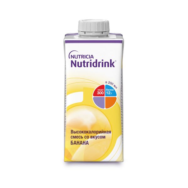 Смесь жидкая высококалорийная банан Nutridrink/Нутридринк 200мл