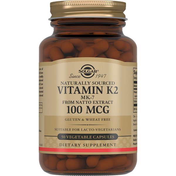 Солгар капсулы натуральный витамин к2 (менахинон 7) - 100 мкг капс. 660мг №50 (бад)