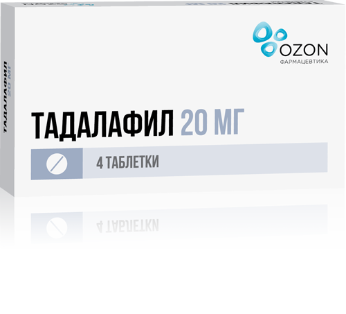 Тадалафил таб. п/о плен. 0,02г 4шт