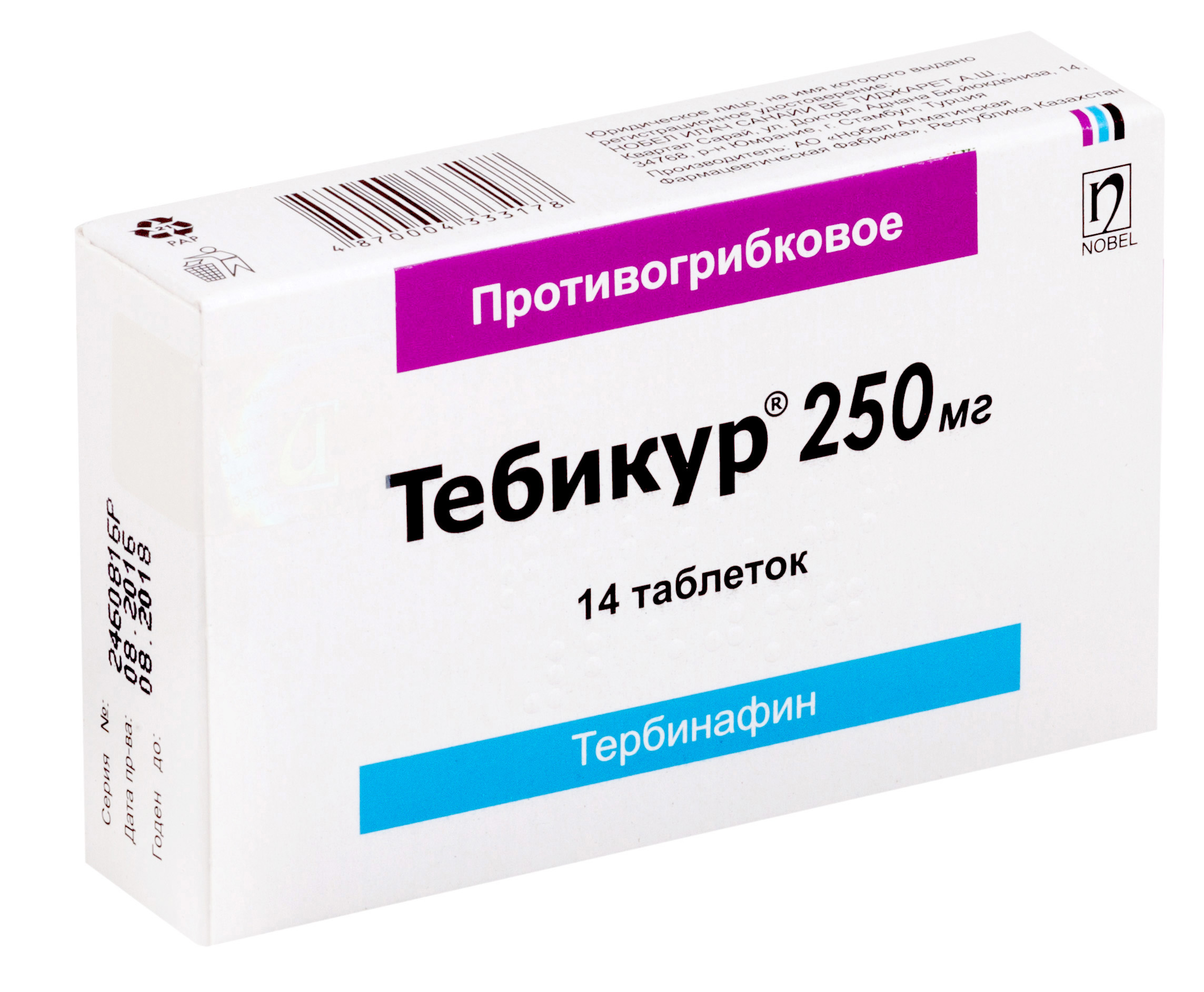 Тебикур таб. 250 мг №14