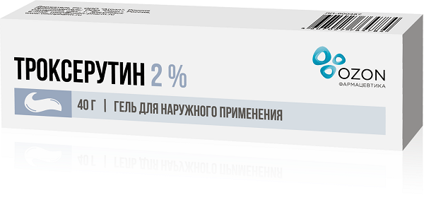 Троксерутин гель д/нар. прим. 2% 40г