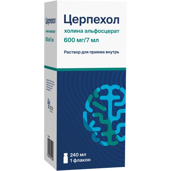 Церпехол раствор для приема внутрь шприц-дозатор 600мг/7мл 240мл