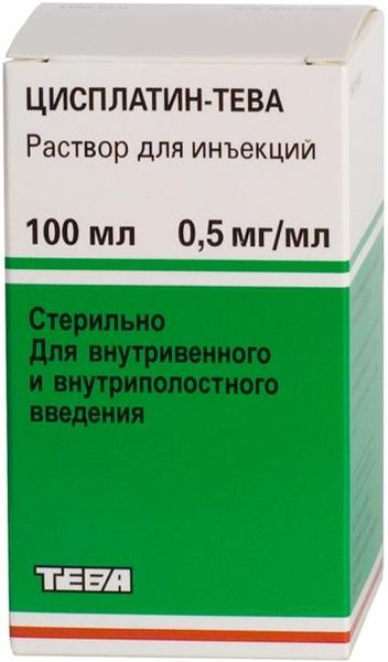 Цисплатин-Тева р-р д/ин. 0,5мг/мл фл. 100мл №1
