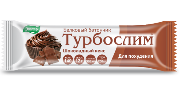 Турбослим батончик белковый для лиц контролирующих массу тела шоколадный кекс 50г (бад)