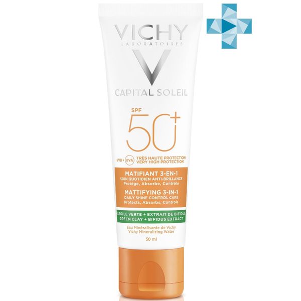 Уход матирующий для проблемной кожи 3 в 1 SPF50+ Capital Soleil Vichy/Виши 50мл (МВ232701)