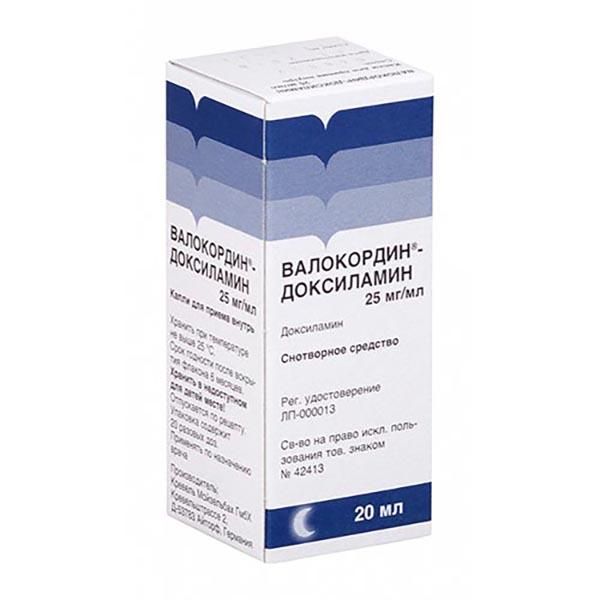 Валокордин-доксиламин капли 25мг/мл 20мл