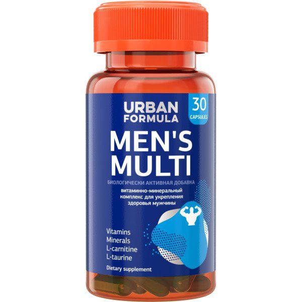 Витаминно-минеральный комплекс от А до Zn для мужчин капсулы Men's Multi Urban Formula/Урбан Формула 0,58г 30шт